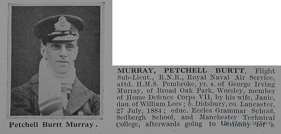 Murray P B Flt Sub Lt Royal Naval Air Service Obit Part 1
