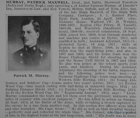 Murray P M Lt 2nd Notts And Derby Regiment Obit Part 1