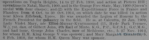 Mercer-Nairne C G F Major Lord 1st Royal Dragoons Obit Part 2