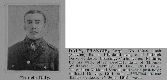 Daly F Cpl 16949 10th Highland Light Infantry Obit