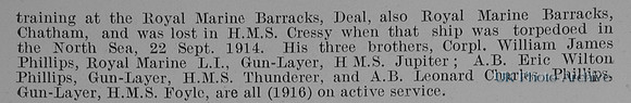 Phillips G H Pte 17397 Royal Marine Light Infantry Obit Part 2