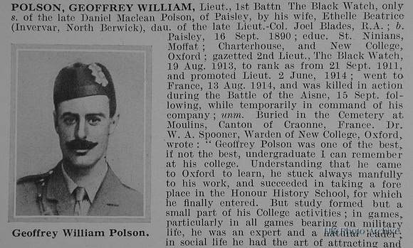 Polson G W Lt 1st Black Watch Obit Part 1