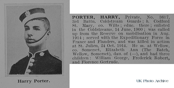 Porter H Pte 3617 3rd Coldstream Guards Obit