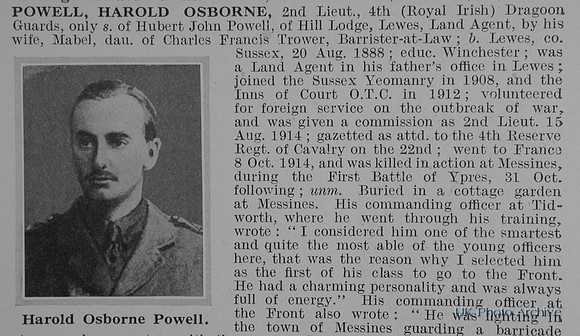 Powell H O 2nd Lt 4th Dragoon Guards Obit Part 1
