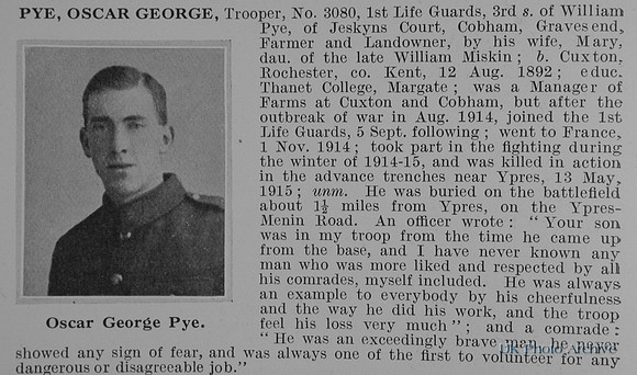 Pye O G Tpr 3080 1st Life Guards Obit