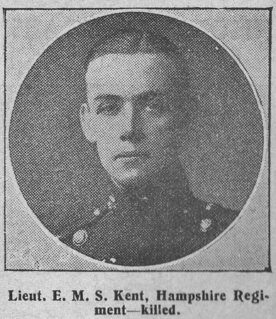 Kent E M S Lt Hampshire Regiment The Graphic 11th Sep 1914