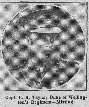 Taylor E R Captain West Riding Regiment The Graphic 5h Sep 1914