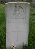 Balaam L A Pte G/6604 32nd Royal Sussex Regiment Died 29th October 1917 Sutton Cemetery.