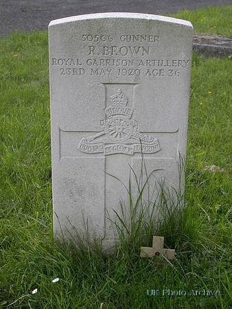 Brown R Gnr 50566 Royal Garrison Artillery SUTTON CEMETERY