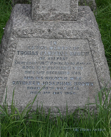 Brown T C Lt 16th Royal  Irish Rifles attd Army Service Corps Photo No 1 Sutton Cemetery