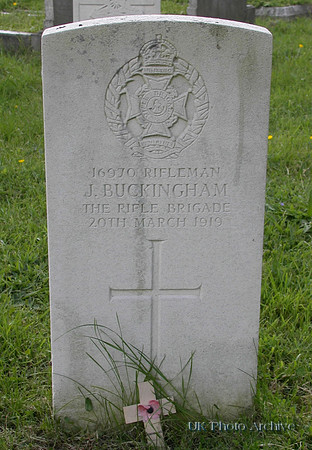Buckingham J Rfn 16970 Rifle Brigade SUTTON CEMETERY