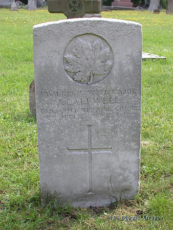 Caldwell J RSM 50531 Canadian Army Medical Corps EPSOM CEMETERY