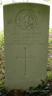 Jackman A J L/Sergt 4022 Army Pay Corps ASHTEAD (ST. GILES) CHURCHYARD