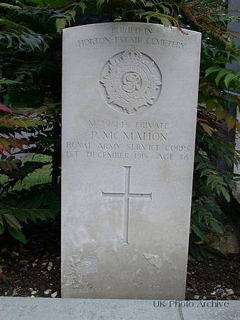 McMahon P Pte M/396149 Royal Army Service Corps EPSOM CEMETERY