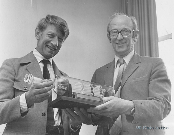 Wim Van De Bospoort Being Presented With His Retirement Gift ICI 1980s