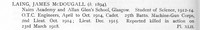 Laing J M Lt Machine Gun Corps Obit