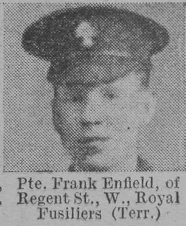 Enfield F Pte Royal Fusiliers Of Regent Street The Vivid 17th April 1915