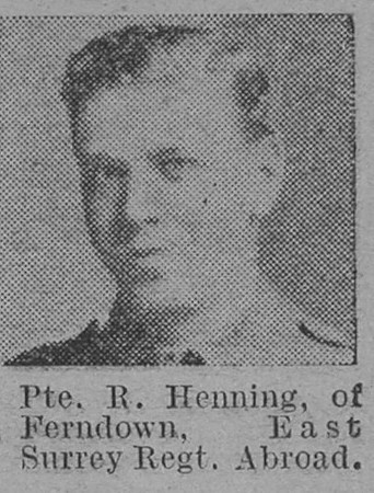 Henning R Pte East Surrey Regiment Of Ferndown The Vivid 17th April 1915