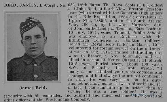 Reid J L/Cpl 652 8th Royal Scots Obit