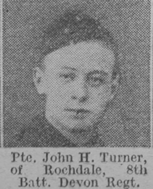 Turner J H Pte 8th Devon Regiment Of Rochdale The Vivid 17th April 1915