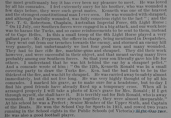 Ronald K M Tpr 452 6th Australian Light Horse Obit Part 2