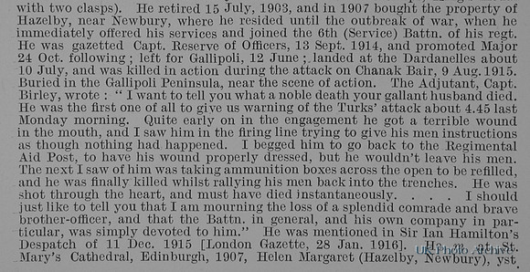 Sandbach W Major 6th Kings Own Royal Lancaster Regiment Obit Part 2