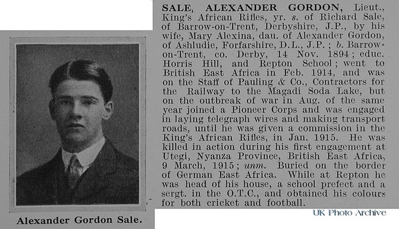 Sale A G Lt Kings African Rifles Obit