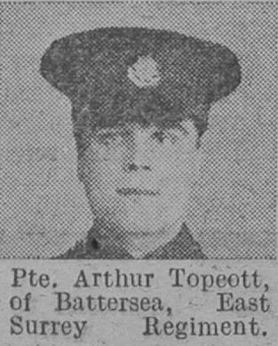 Topcott A Pte East Surrey Regiment Of Battersea The Vivid 24th April 1915