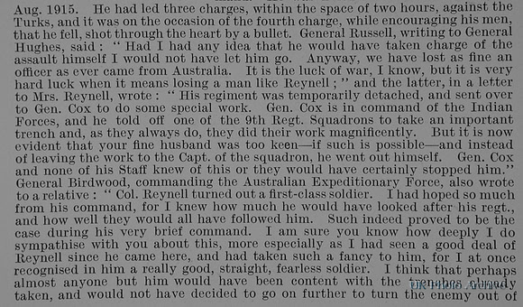 Reynell C Lt Col 9th Australian Light Horse Obit Part 2