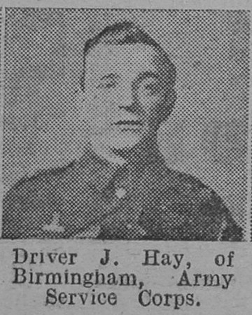 Hay J Dvr Army Service Corps Of Birmingham The Vivid 24th April 1915