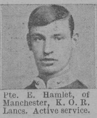 Hamlet E Pte Kings Own Royal Lancaster Regiment Of Manchester The Vivid 24th April 1915