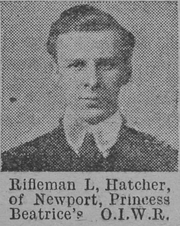 Hatcher L Rfn 8th Hampshire Regiment (Isle Of Wight Rifles) Of Newport The Vivid 24th April 1915