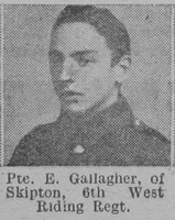 Gallagher E Pte 6th West Riding Regiment Of Skipton The Vivid 24th April 1915