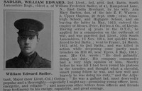 Sadler W E 2nd Lt 2nd South Lancs Regiment Obit