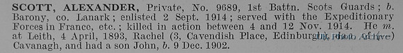 Scott A Pte 9689 1st Scots Guards Obit