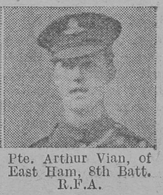 Vian A Pte Royal Field Artillery Of East Ham The Vivid 24th April 1915