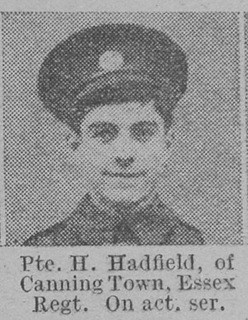 Hadfield H Pte Essex Regiment Of Canning Town The Vivid 17th April 1915