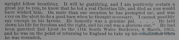 Salt T F C 2nd Lt 11th South Wales Borderers Obit Part 3