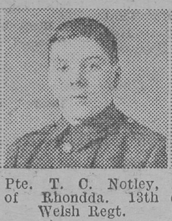 Notley T C Pte 13th Welsh Regiment Of Rhondda The Vivid 24th April 1915