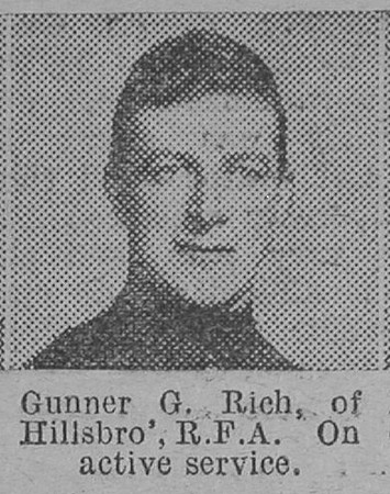 Rich G Gnr Royal Field Artillery Of Hillsborough The Vivid 24th April 1915