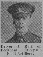 Relf G Dvr Royal Field Artillery Of Peckham The Vivid 17th April 1915