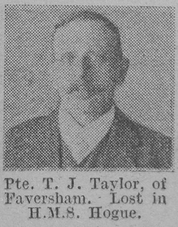 Taylor T J Pte HMS Hogue Royal Navy The Vivid 17th April 1915