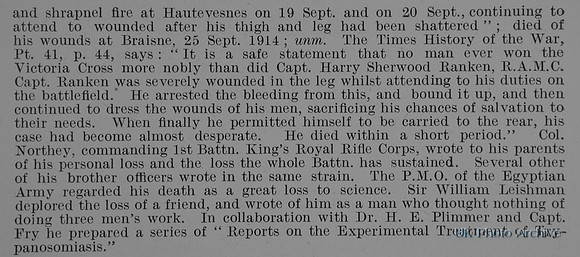 Ranken H S Captain VC Royal Army Medical Corps Obit Part 2