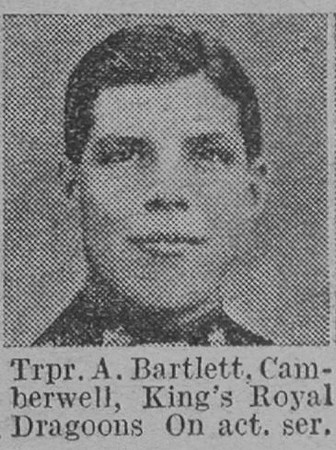Bartlett A Tpr Kings Royal Dragoons Of Camberwell The Vivid 17th April 1915