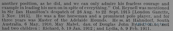 Reynell C Lt Col 9th Australian Light Horse Obit Part 3