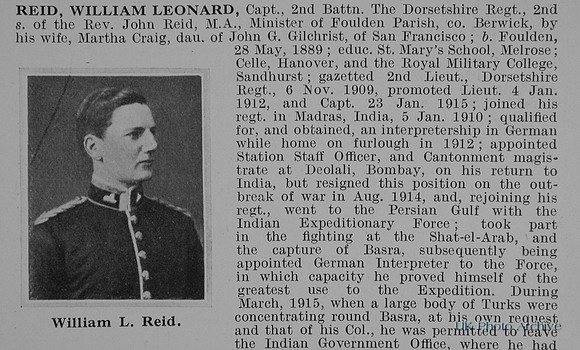 Reid W L Captain 2nd Dorset Regiment Obit Part 1