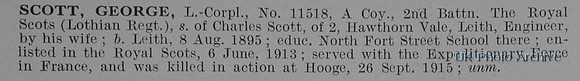 Scott G L/Cpl 11518 2nd Royal Scots