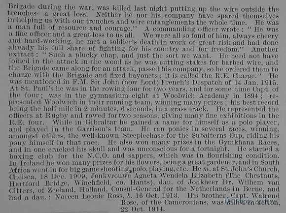 Rose L S V Major Royal Engineers Obit Part 2