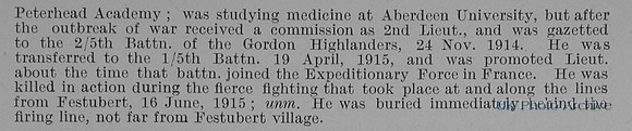 Scott W L Lt 5th Gordon Highlanders Obit Part 2
