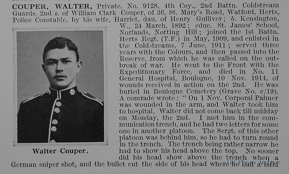 Couper W Pte 9128 2nd Coldstream Guards Obit Part 1